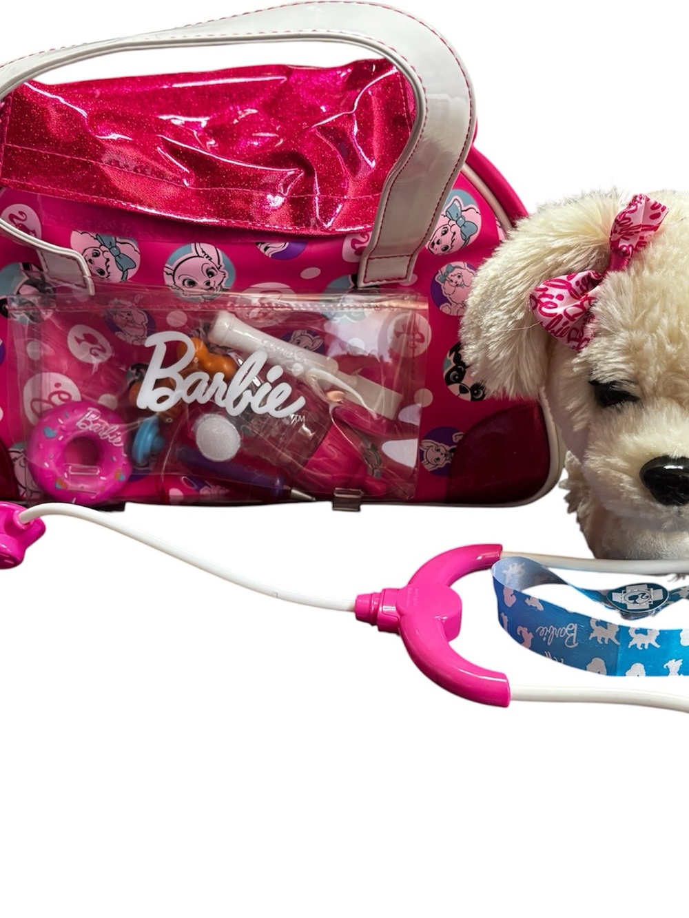 Barbie Pink Clear-Front Play Doctor Bag with Toy Accessories
